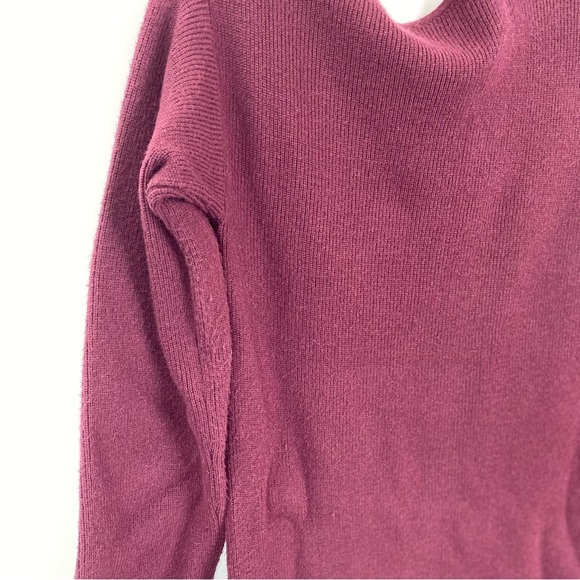 Halogen Burgundy Cutout Shoulder Sweater Dress - Size Small | Mock Neck, L/S - Picture 5 of 7